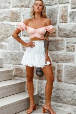 Robyn Pleated Mini Skirt White 10 Robyn Pleated Mini Skirt White -Bridal Dr. Denim Store 14254b s white 5