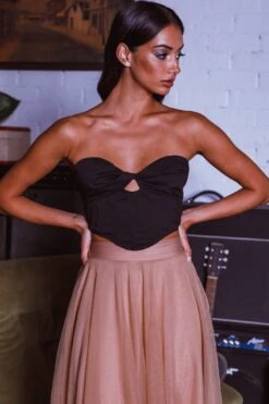 Jasmine Organza Mesh Elasticated Waist Midi Skirt Brown 12 Jasmine Organza Mesh Elasticated Waist Midi Skirt Brown -Bridal Dr. Denim Store 14491B01 20BROWN 4