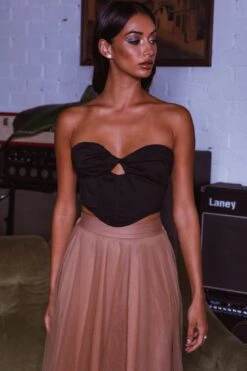 Jasmine Organza Mesh Elasticated Waist Midi Skirt Brown 16 Jasmine Organza Mesh Elasticated Waist Midi Skirt Brown -Bridal Dr. Denim Store 14491B01 20BROWN 8