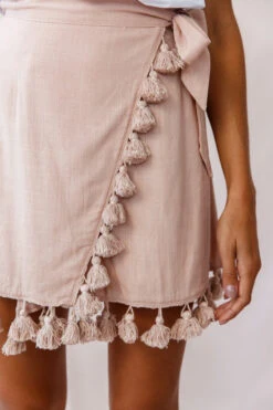 Kris Tassel Trimmed Wrap Skirt Mocha 9 Kris Tassel Trimmed Wrap Skirt Mocha -Bridal Dr. Denim Store 190123 sl14192 cm0009b mocha