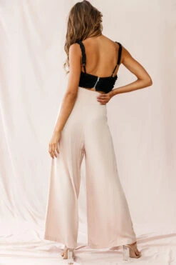 Saigon Wide Leg Eyelet Pants Mocha -Bridal Dr. Denim Store 190123 sl15225 26360b mocha st1988b black