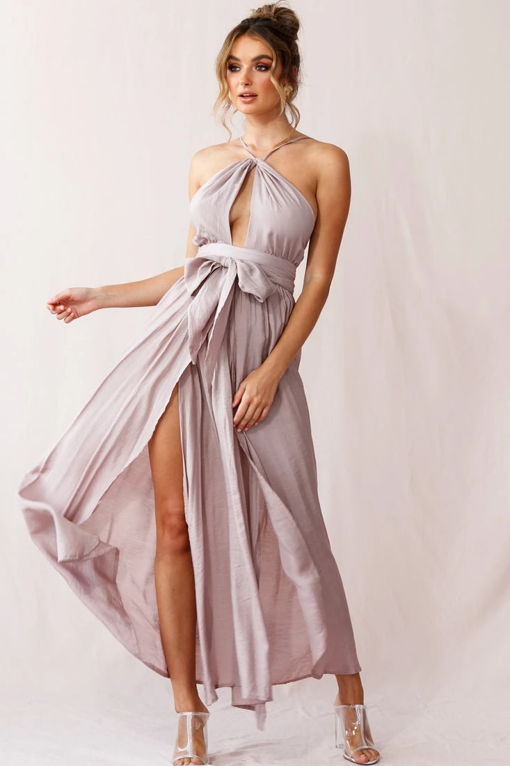 Athena High Split Maxi Dress Mauve 2 Athena High Split Maxi Dress Mauve - Image 2