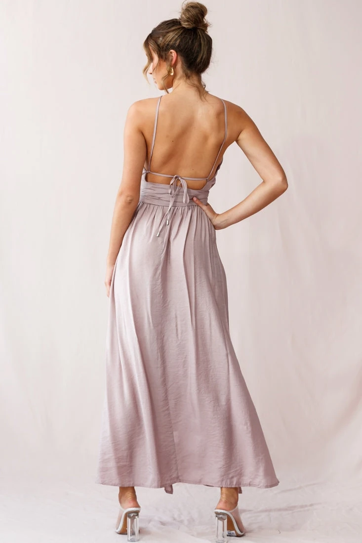 Athena High Split Maxi Dress Mauve 3 Athena High Split Maxi Dress Mauve - Image 3