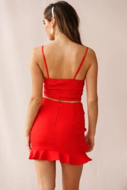 Frilled To Meet You Mini Skirt Red -Bridal Dr. Denim Store 190227sl2000 26958d red st1427b02 red 1