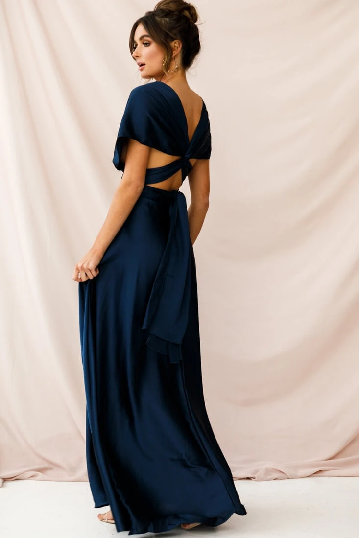 Ariana Multiway Mid Sleeve Maxi Dress Navy 3 Ariana Multiway Mid Sleeve Maxi Dress Navy - Image 3