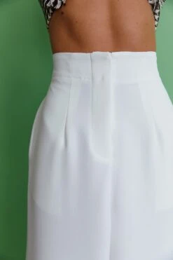 Starke High Waist Wide Leg Pants White -Bridal Dr. Denim Store 24114BR04 20WHITE 4