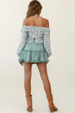 Alexi Mini Skirt Frill Trim Olive 10 Alexi Mini Skirt Frill Trim Olive -Bridal Dr. Denim Store 25292B19 S OLIVE 2