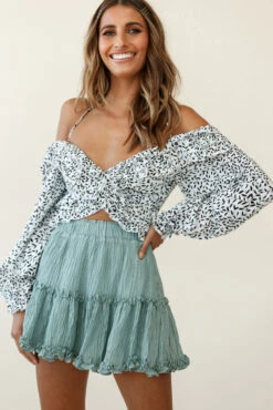 Alexi Mini Skirt Frill Trim Olive 12 Alexi Mini Skirt Frill Trim Olive -Bridal Dr. Denim Store 25292B19 S OLIVE 4