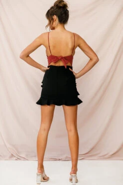 Frilled To Meet You Mini Skirt Black 7 Frilled To Meet You Mini Skirt Black -Bridal Dr. Denim Store 26432b rose st1427b02 black 9