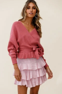 Let Them Eat Cake Triple Ruffle Skirt Blush -Bridal Dr. Denim Store 27129b rose top cm0069d02 blush bottom 190910sl1423 1