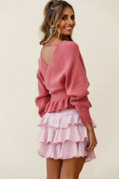Let Them Eat Cake Triple Ruffle Skirt Blush -Bridal Dr. Denim Store 27129b rose top cm0069d02 blush bottom 190910sl1433 1