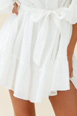 Joni Batwing Sleeve Waist Tie Dress White -Bridal Dr. Denim Store 27185B02 WHITE 4
