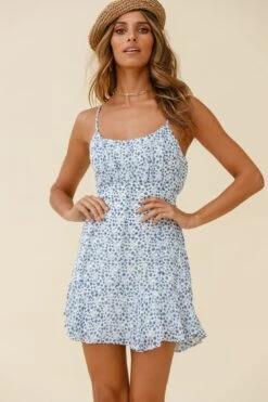 Promise Me Ruched Bust Pintuck Pleat Detail Dress Floral Print White 10 Promise Me Ruched Bust Pintuck Pleat Detail Dress Floral Print White -Bridal Dr. Denim Store 27189d white 7