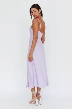 Suki Front Split Midi Dress Lilac -Bridal Dr. Denim Store 27416D01LILAC 3