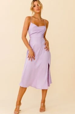 Suki Front Split Midi Dress Lilac -Bridal Dr. Denim Store 27416D01 LILAC 1