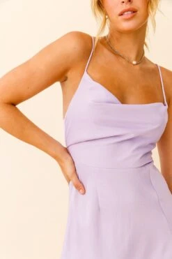 Suki Front Split Midi Dress Lilac -Bridal Dr. Denim Store 27416D01 LILAC 4