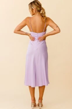 Suki Front Split Midi Dress Lilac -Bridal Dr. Denim Store 27416D01 LILAC 5