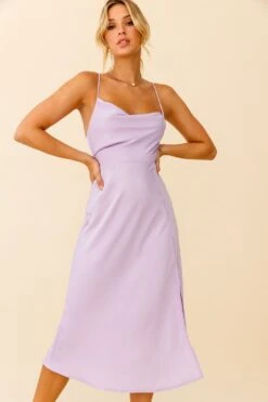 Suki Front Split Midi Dress Lilac -Bridal Dr. Denim Store 27416D01 LILAC 7