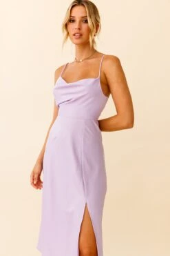 Suki Front Split Midi Dress Lilac -Bridal Dr. Denim Store 27416D01 LILAC 8