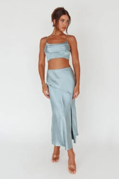 Well Versed Split Midi Skirt Sage -Bridal Dr. Denim Store 27595DS36 S 20SAGE 2
