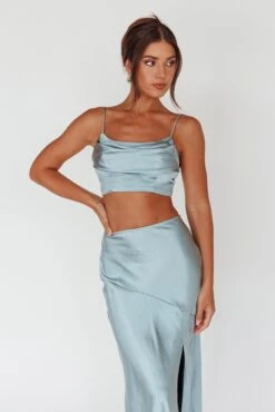 Well Versed Split Midi Skirt Sage -Bridal Dr. Denim Store 27595DS36 S 20SAGE 7