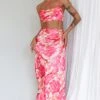 Well Versed Maxi Skirt Abstract Pink
