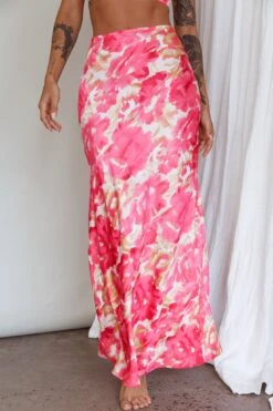 Well Versed Maxi Skirt Abstract Pink -Bridal Dr. Denim Store 27595DS51 S 20PINK 4