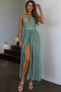 Athena High Split Maxi Dress Olive 14 Athena High Split Maxi Dress Olive -Bridal Dr. Denim Store 52405B 20OLIVE 6
