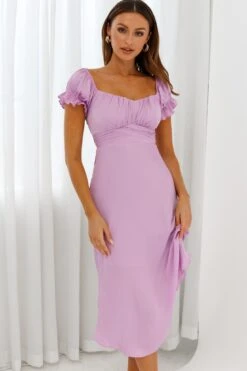 Linka Off-Shoulder Tie Back Midi Dress Lilac -Bridal Dr. Denim Store 62235BK13 LILAC 7