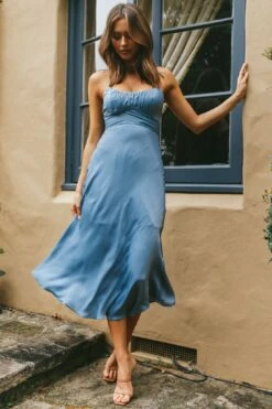Linka Cami Strap Midi Dress Dusty Blue 10 Linka Cami Strap Midi Dress Dusty Blue -Bridal Dr. Denim Store 62235BK57 DUSTY BLUE 2