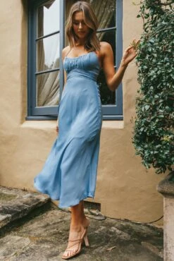 Linka Cami Strap Midi Dress Dusty Blue 11 Linka Cami Strap Midi Dress Dusty Blue -Bridal Dr. Denim Store 62235BK57 DUSTY BLUE 4