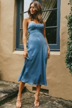 Linka Cami Strap Midi Dress Dusty Blue 12 Linka Cami Strap Midi Dress Dusty Blue -Bridal Dr. Denim Store 62235BK57 DUSTY BLUE 5
