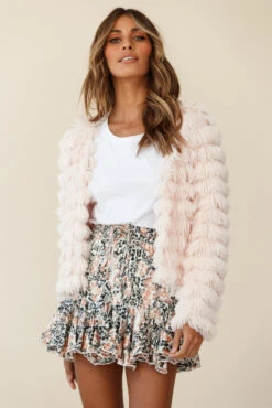 Robyn Flounce Mini Skirt Pink Leopard -Bridal Dr. Denim Store 62512b pink 14254b21 s pink leopard 190903sl0334