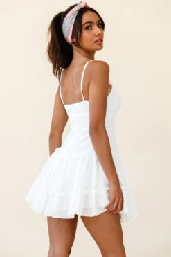 Stolen Moments Cami Strap Ruffle Dress White -Bridal Dr. Denim Store 62824D01 WHITE 2