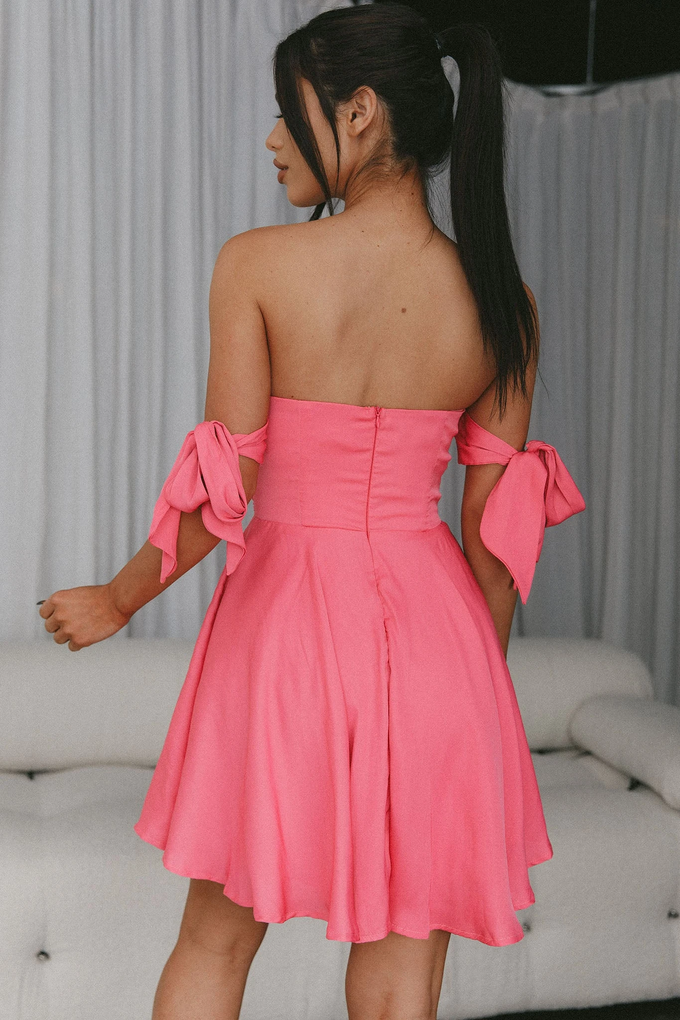 One Sweet Day Off Shoulder A-Line Dress Hot Pink 2 One Sweet Day Off Shoulder A-Line Dress Hot Pink - Image 2