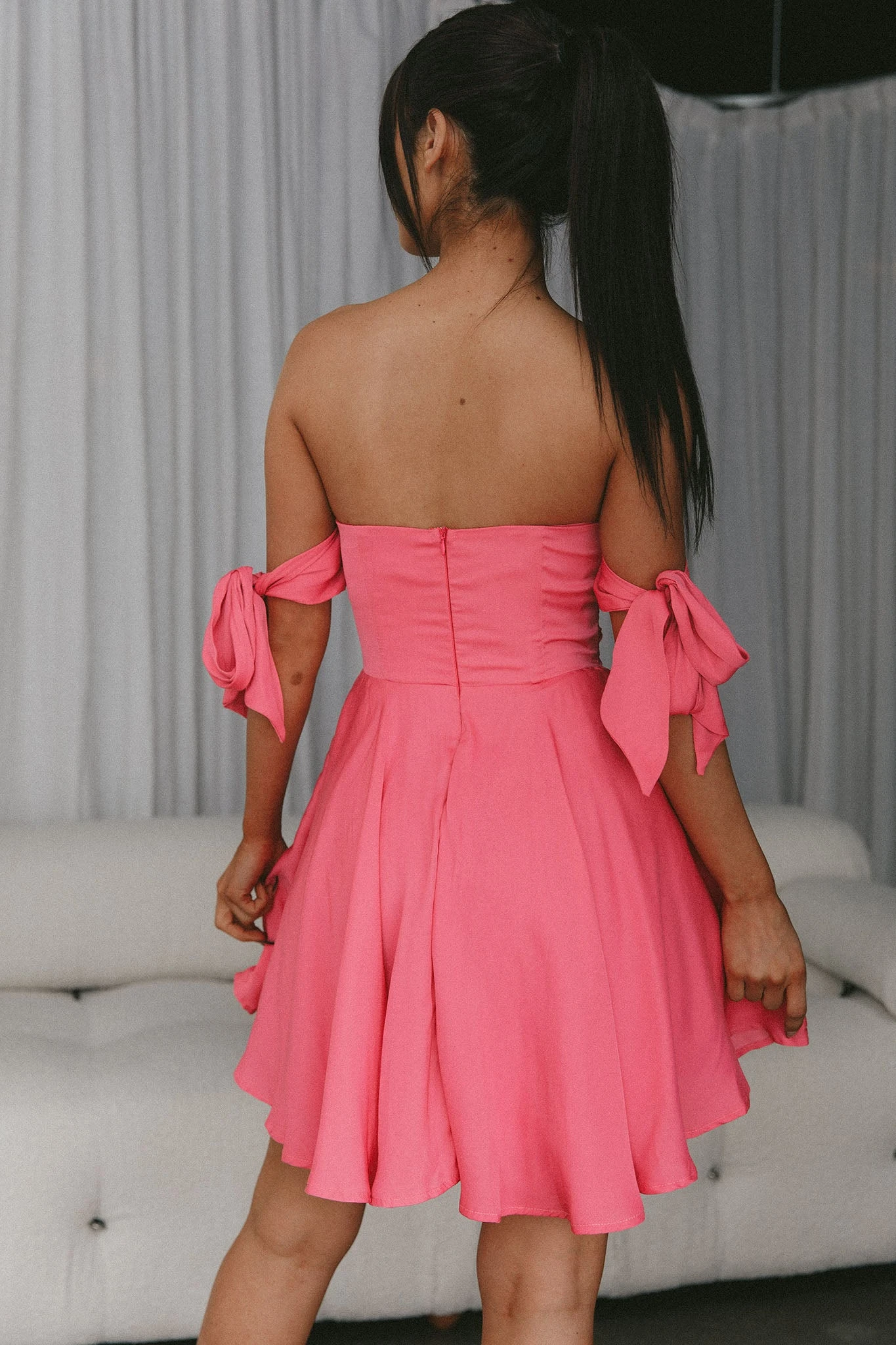 One Sweet Day Off Shoulder A-Line Dress Hot Pink 6 One Sweet Day Off Shoulder A-Line Dress Hot Pink - Image 6