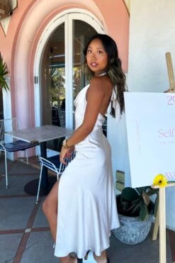 Champagne Showers Halterneck Slip Midi Dress Champagne -Bridal Dr. Denim Store 63258B06CHAMPAGNEFEEDMEGLOW