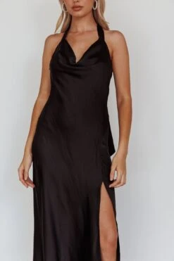 Champagne Showers Halterneck Slip Midi Dress Black -Bridal Dr. Denim Store 63258B06 20BLACK 4
