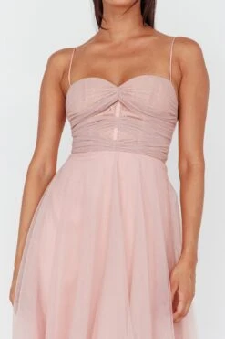 Smitten Lace Insert Tulle Midi Dress Blush -Bridal Dr. Denim Store 63309H03 20BLUSH 4