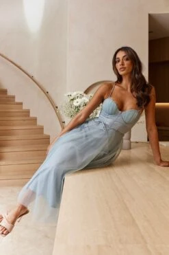 Smitten Sweetheart Neckline Chiffon Midi Dress Sage -Bridal Dr. Denim Store 63309J01 20SAGE 5