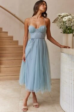 Smitten Sweetheart Neckline Chiffon Midi Dress Sage -Bridal Dr. Denim Store 63309J01 20SAGE 6