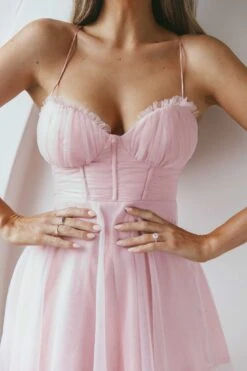 Smitten Sweetheart Neckline Chiffon Mini Party Dress Blush -Bridal Dr. Denim Store 63309J 20BLUSH 4