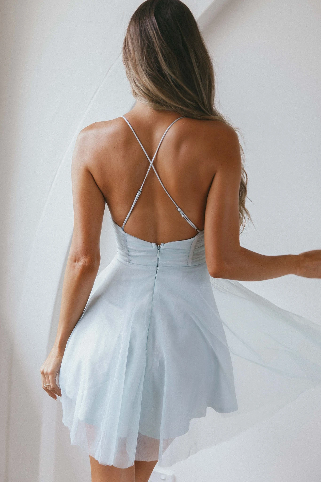 Smitten Sweetheart Neckline Chiffon Mini Party Dress Pistachio 2 Smitten Sweetheart Neckline Chiffon Mini Party Dress Pistachio - Image 2