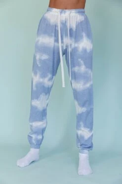 Low Key Drawstring Ribbed Pants Blue -Bridal Dr. Denim Store 63323B B 20BLUE 4