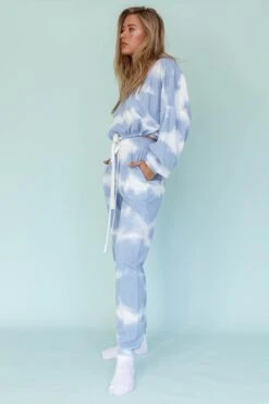 Low Key Drawstring Ribbed Pants Blue -Bridal Dr. Denim Store 63323B B 20BLUE 7