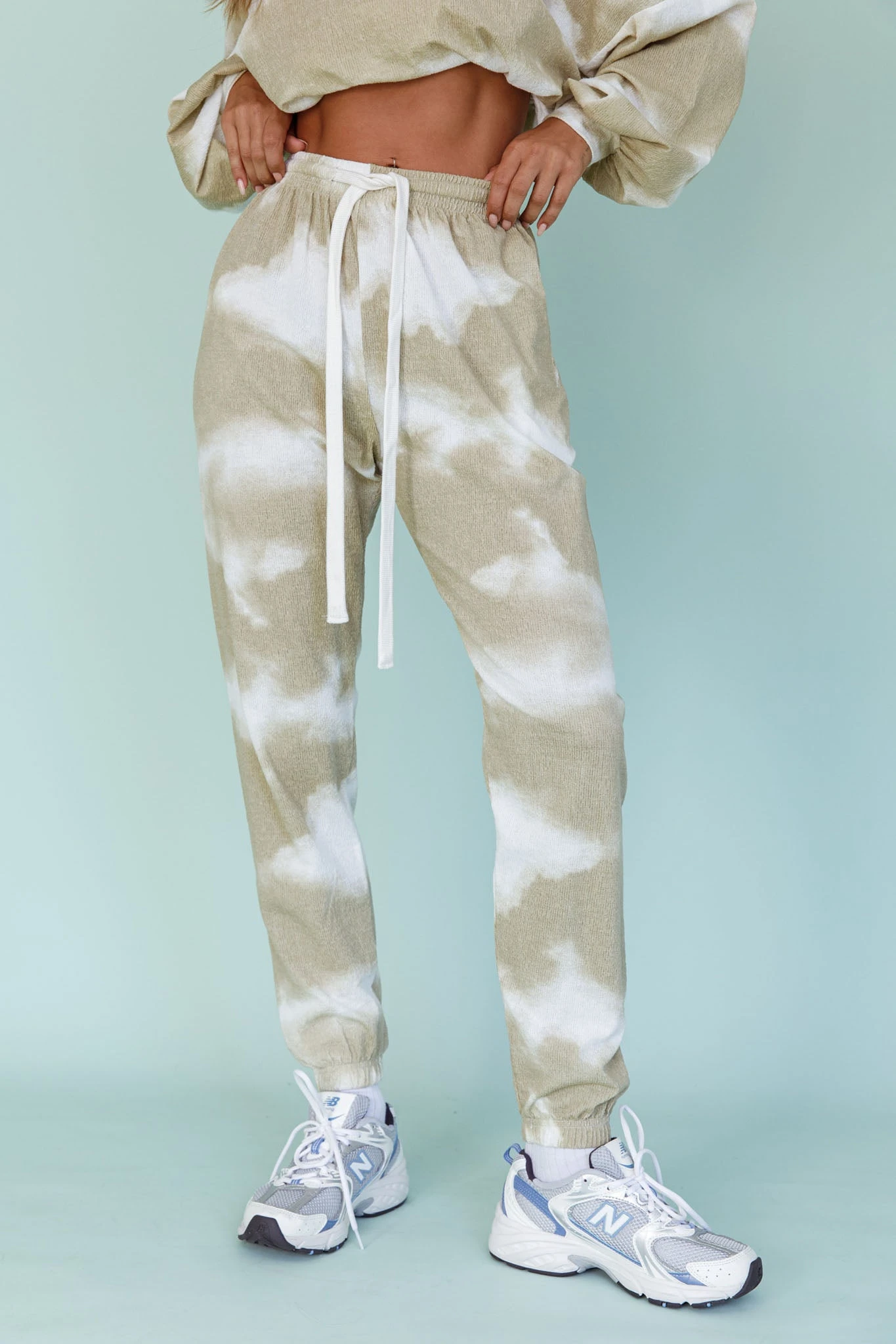 Low Key Drawstring Ribbed Pants Green 4 Low Key Drawstring Ribbed Pants Green - Image 4