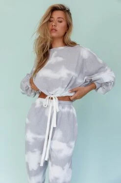 Low Key Drawstring Ribbed Pants Grey -Bridal Dr. Denim Store 63323B B 20GREY 2