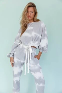 Low Key Drawstring Ribbed Pants Grey -Bridal Dr. Denim Store 63323B B 20GREY 5