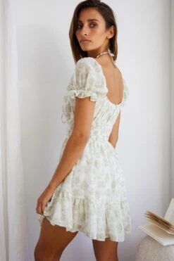 Amilie Shirred Waist Sundress Floral Mint -Bridal Dr. Denim Store 63405J02 20MINT 6