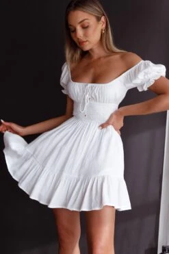 Amilie Shirred Waist Sundress White -Bridal Dr. Denim Store 63405J12 20WHITE 5